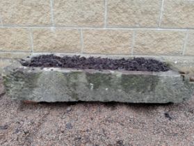 Sandstone trough e{H 19cm x W 112cm x D 48cm }. (NOT AVAILABLE TO VIEW IN PERSON)