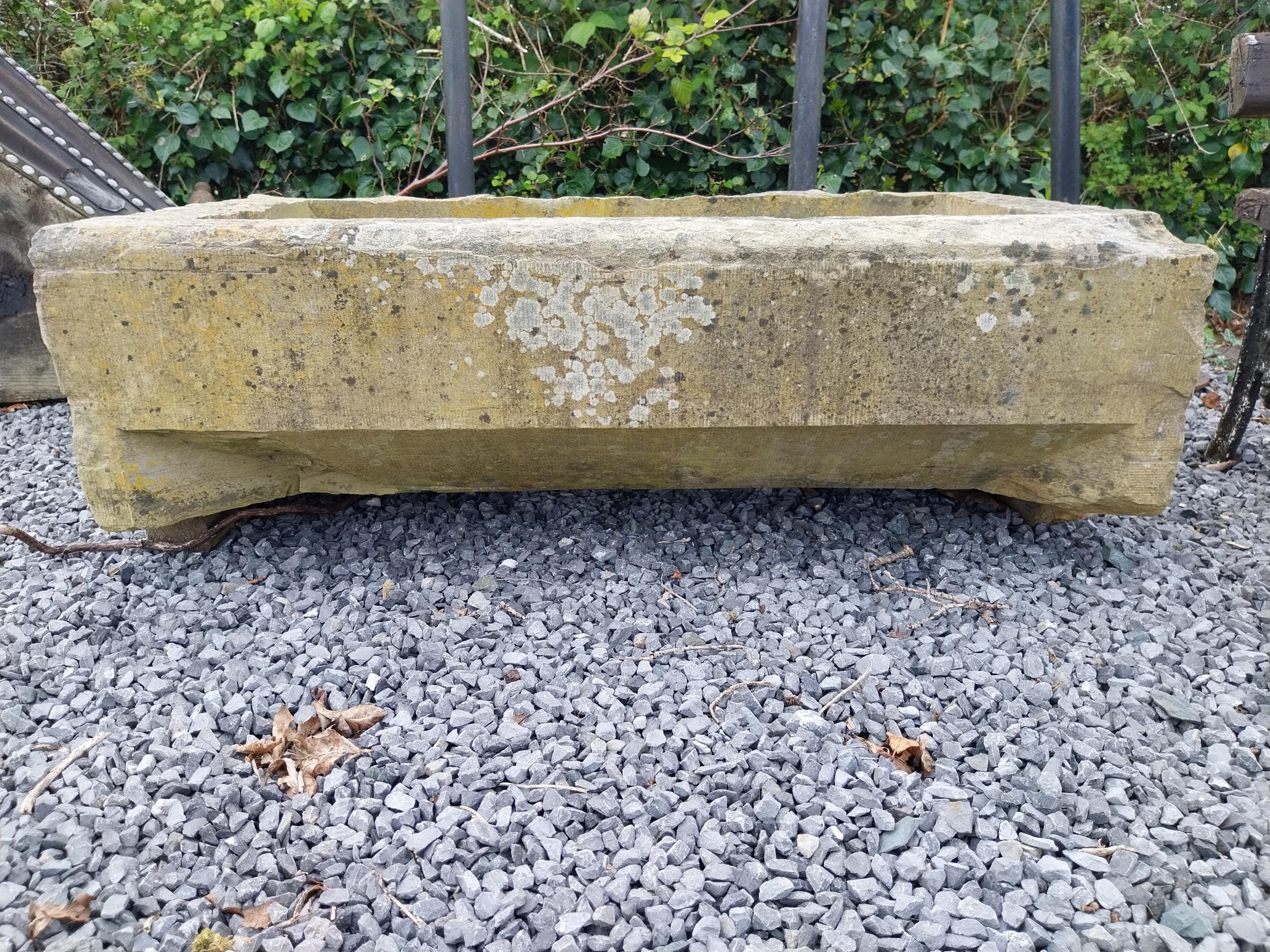 Sandstone trough {29 cm H x 105 cm W x 57 cm D}. (NOT AVAILABLE TO VIEW IN PERSON) - Image 2 of 3