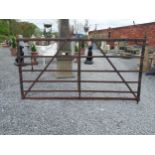 19th C. Irish hand-forged wrought iron field gate {137 cm H x 231 cm W}.