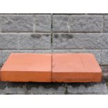 Collection of fifteen terracotta copings {H 22cm x W 45cm x D 44cm }. (NOT AVAILABLE TO VIEW IN