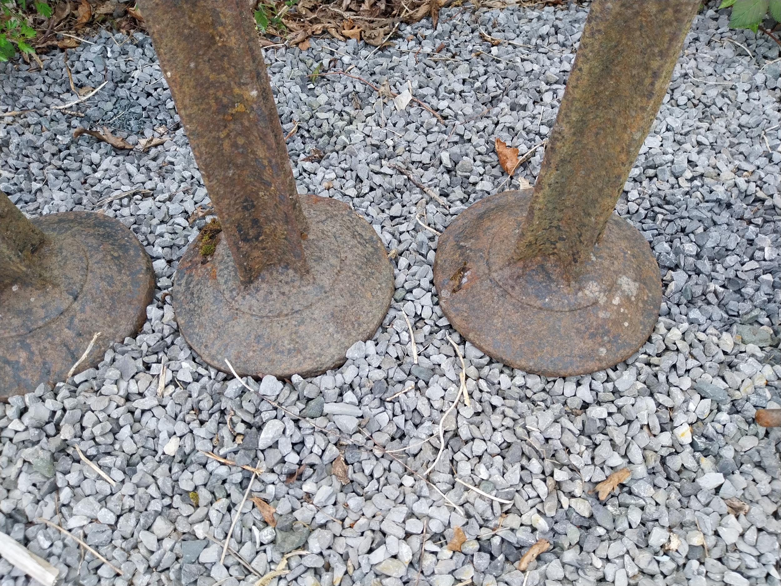 Set of four cast iron bollards {61 cm H x 28 cm Dia.}. - Image 2 of 3
