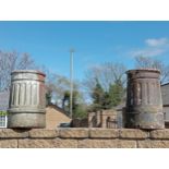 Pair of terracotta column style chimney pots {H 46cm x Dia 30cm }. (NOT AVAILABLE TO VIEW IN