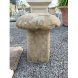 Sandstone staddle stone {60 cm H x 50 cm Dia}. (NOT AVAILABLE TO VIEW IN PERSON)