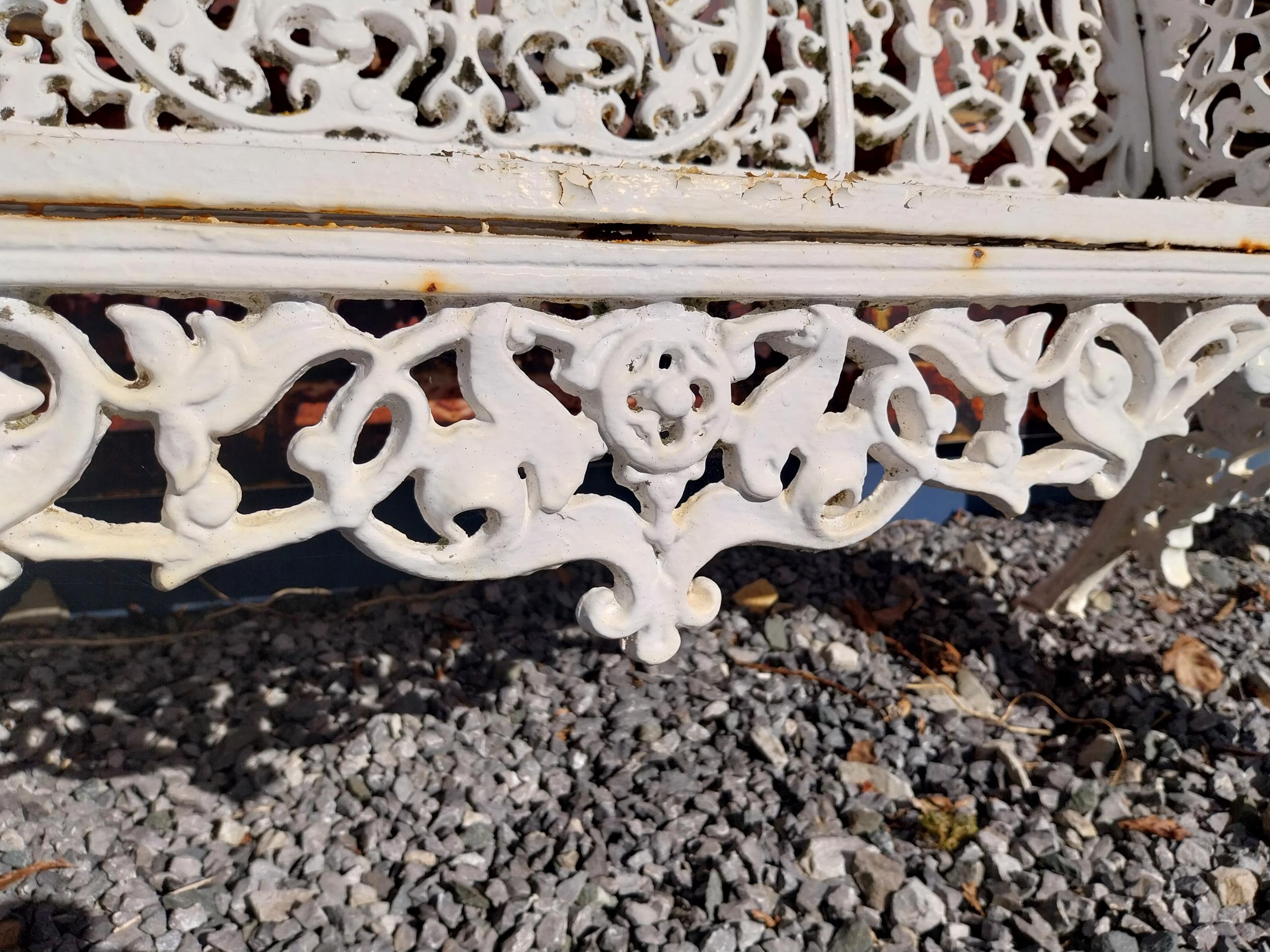 Good quality Pierce Wexford cast iron garden bench {94 cm H x 119 cm W x 62 cm D}. - Image 7 of 8