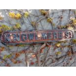 Cast iron Street sign Knowlmere St {H 18cm x W 106cm }. (NOT AVAILABLE TO VIEW IN PERSON)