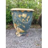 Glazed terracotta Anduze - in need of restoration {82 cm H x 68 cm Dia.}.