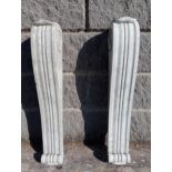 Pair of marble corbels {H 74cm x W 11cm x D 15cm }. (NOT AVAILABLE TO VIEW IN PERSON)