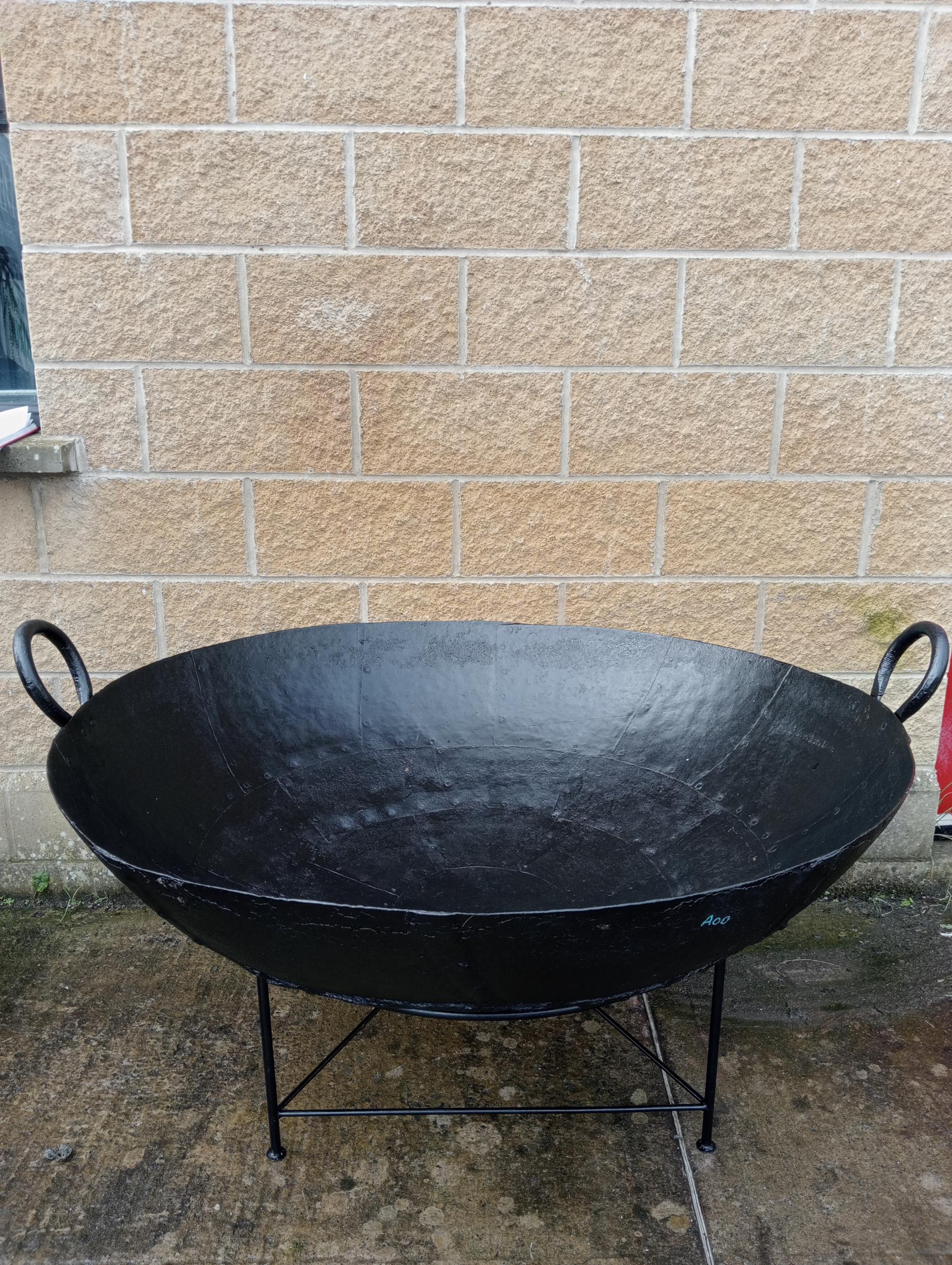 Large steel fire pit {H 86cm x Dia 130cm }. (NOT AVAILABLE TO VIEW IN PERSON) - Image 5 of 5
