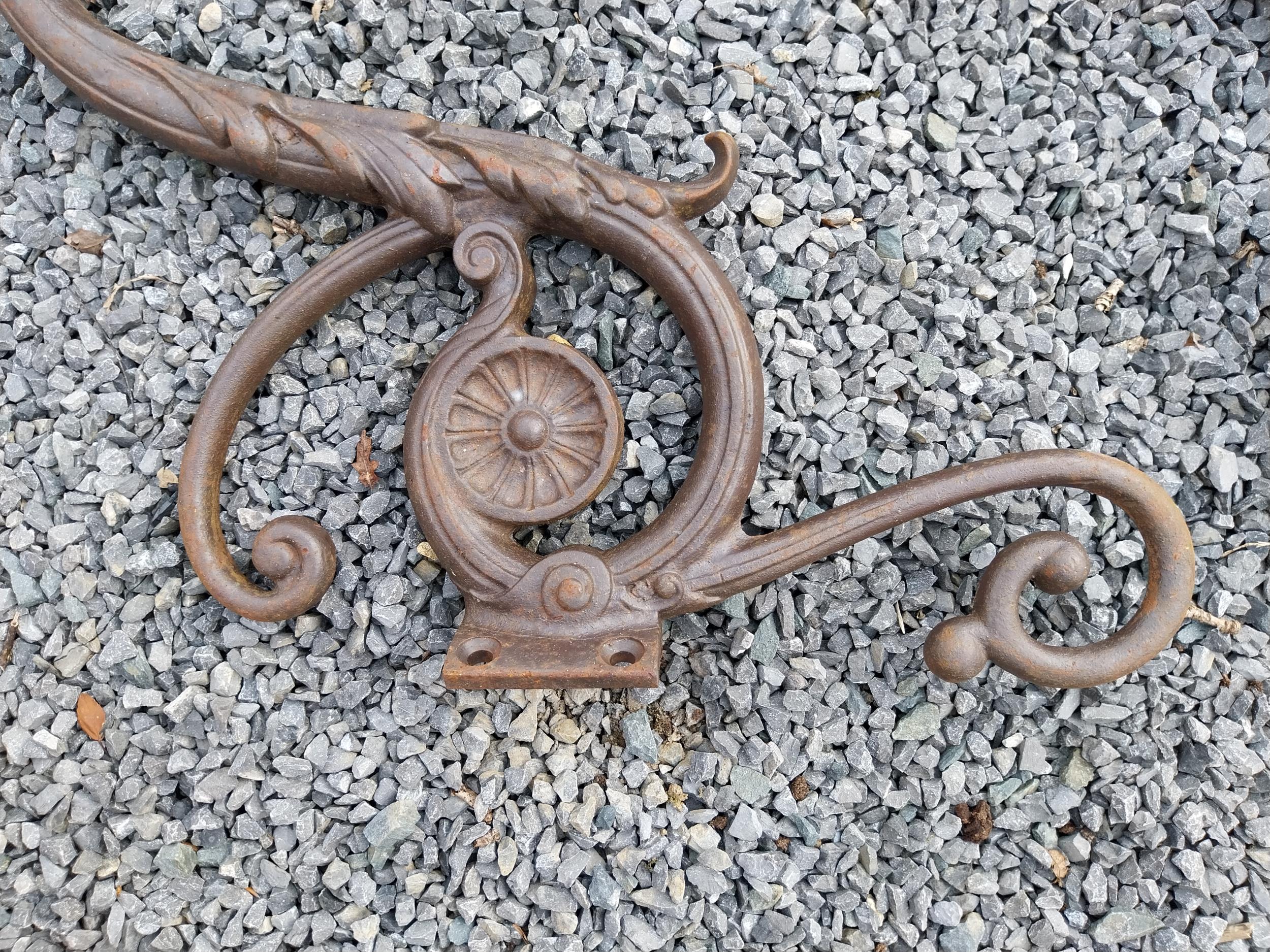 Pair of decorative cast iron wall light brackets {70 cm W x 60 cm D}. - Image 2 of 3