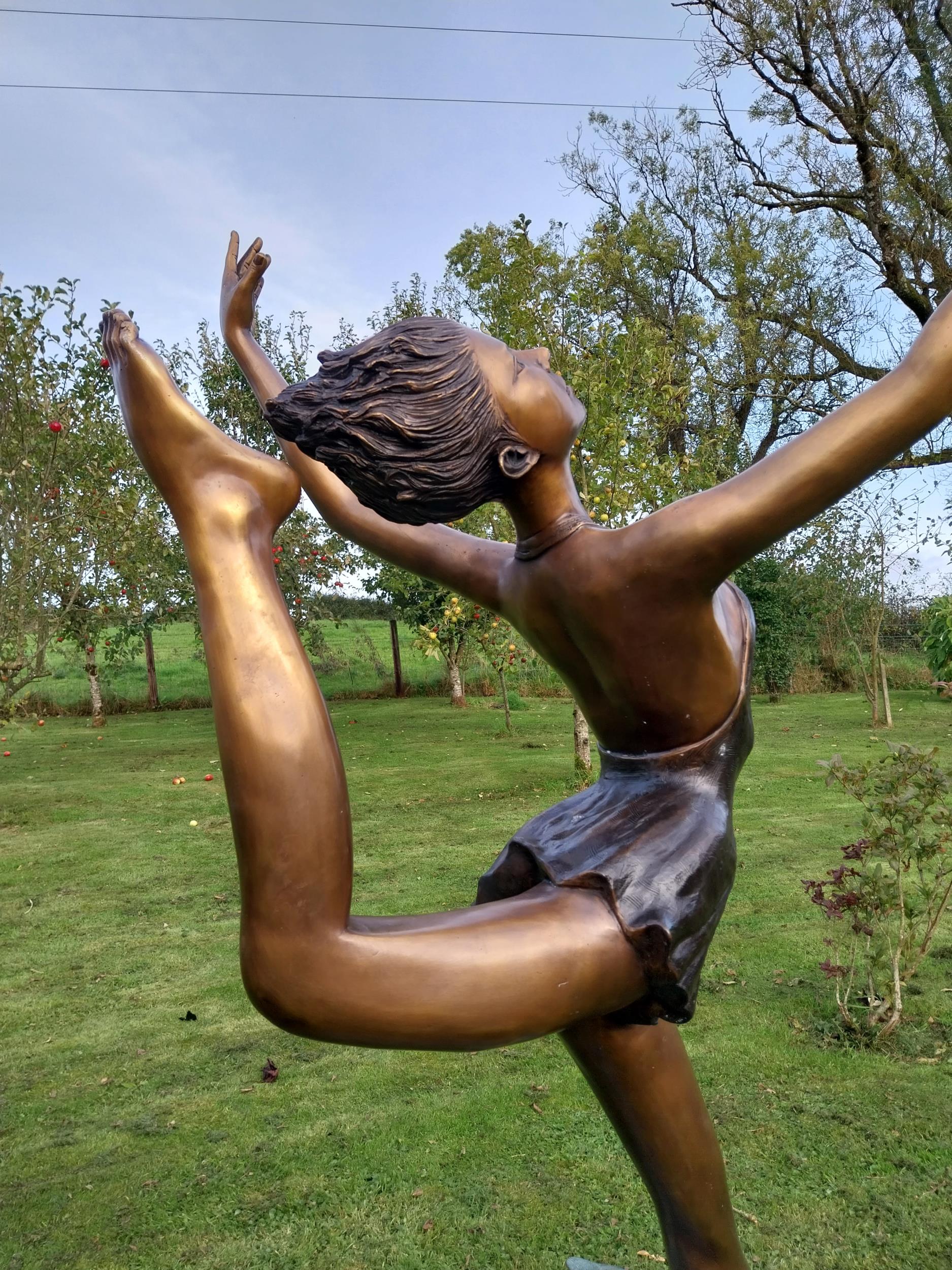 Exceptional quality bronze sculpture of a ballerina in motion {178cm H x 102cm W x 90cm D} - Image 9 of 9