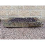 Sandstone trough {H 13cm x W 107cm x D 52cm }. (NOT AVAILABLE TO VIEW IN PERSON)