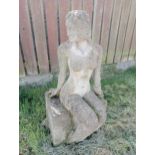 Stone statue of Eve { 115cm x W 50cm x D 60cm }. (NOT AVAILABLE TO VIEW IN PERSON)
