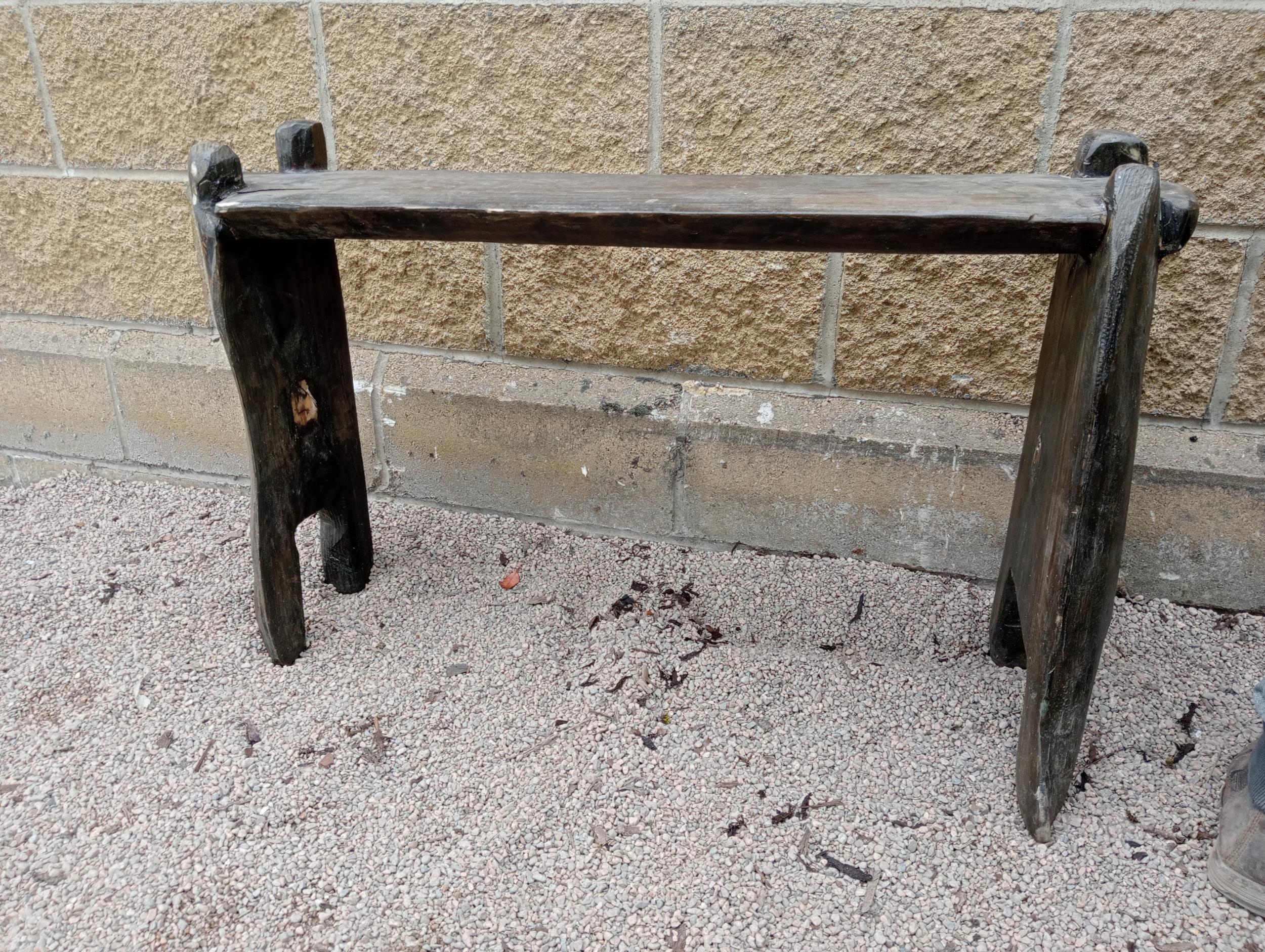 Unusual wooden garden bench {H 62cm x W 100cm x D 24cm }.