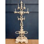 Victorian cast iron coat rack and umbrella stand in the form of a tree {H 204cm x W 45cm x D