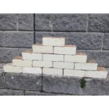 Collection of one hundred white glazed bricks {H 8cm x W 23cm x D 11cm }.