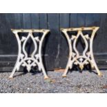 Pair of 19th C. cast iron garden table legs {69 cm H x 55 cm W x 8 cm D}.