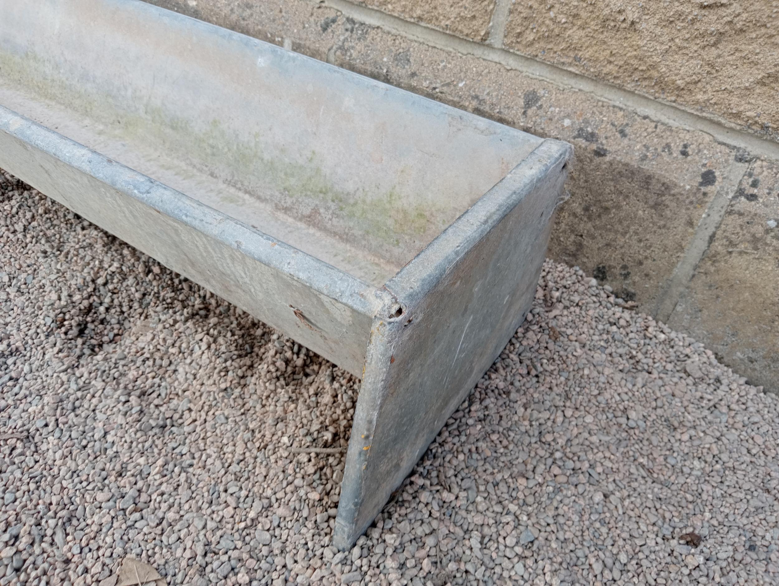 Galvanised trough feeder {H 20cm x W 276cm x D 6cm}. (NOT AVAILABLE TO VIEW IN PERSON) - Image 4 of 4