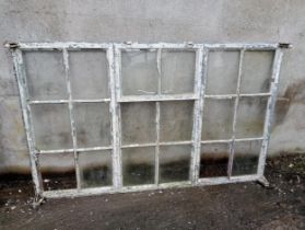 Cast iron eighteen pane window {H 93cm x W 148cm }. (NOT AVAILABLE TO VIEW IN PERSON)