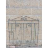 Wrought iron garden gate with scroll design {H 110cm x W 102}. (NOT AVAILABLE TO VIEW IN PERSON)