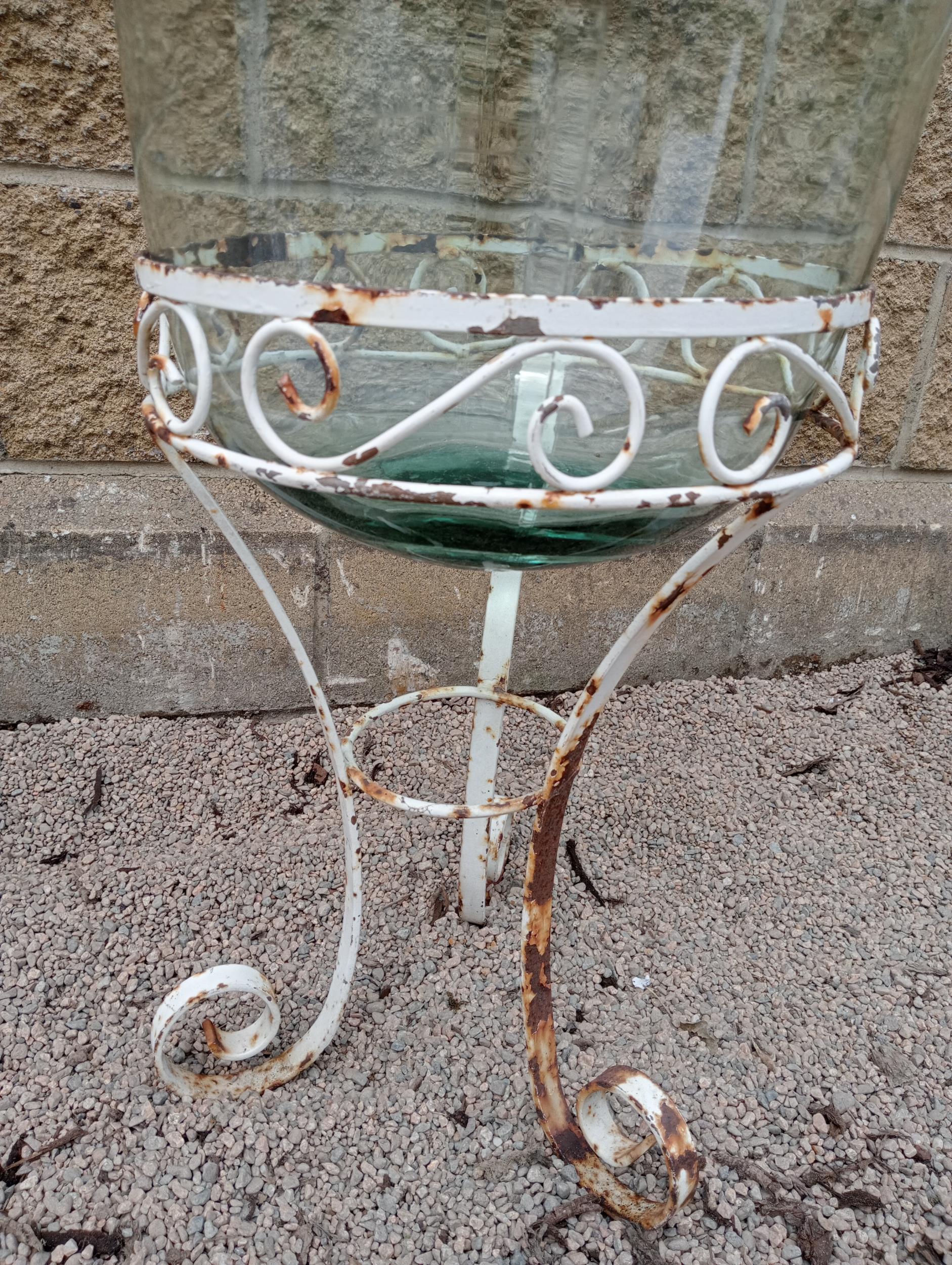 Glass carboy raised on metal stand {H 90cm x Dia 35cm }. (NOT AVAILABLE TO VIEW IN PERSON) - Bild 2 aus 3