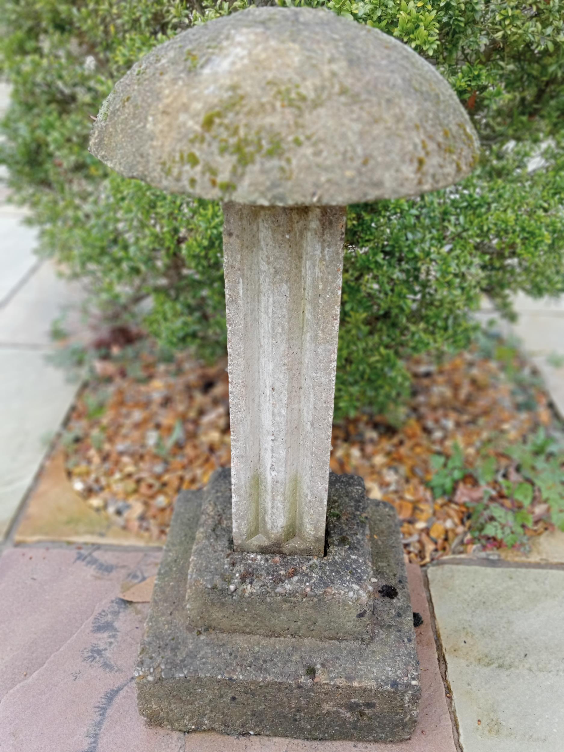 Composition stone garden feature {H 72cm x W 30cm x D 30cm }. (NOT AVAILABLE TO VIEW IN PERSON)