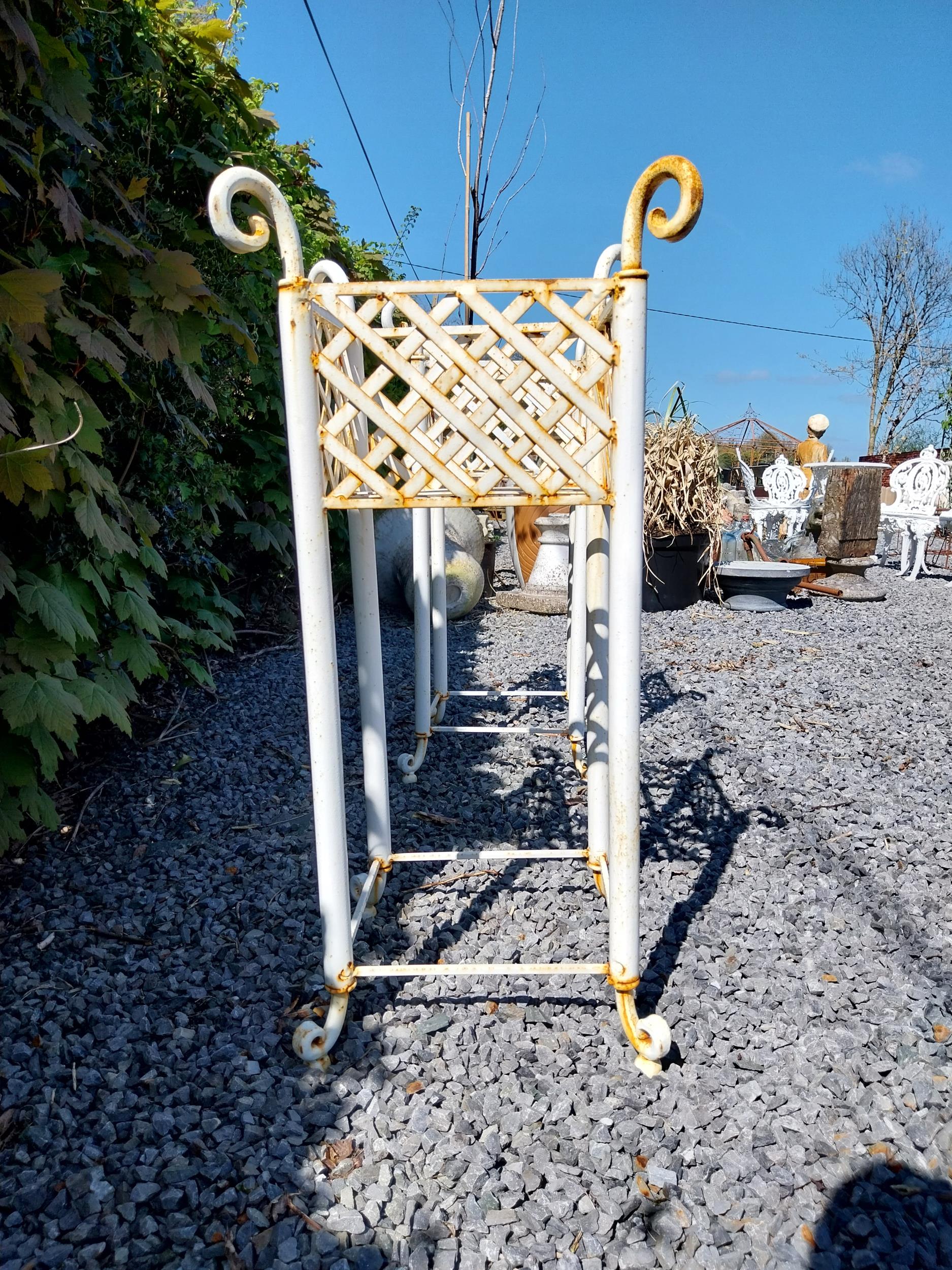 Pair of wrought iron square planters {75 cm H x 37 cm W x 37 cm D}. - Image 4 of 5