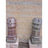 Pair of salt glazed Louvre chimney pots {H 97cm x 36 x 36}.