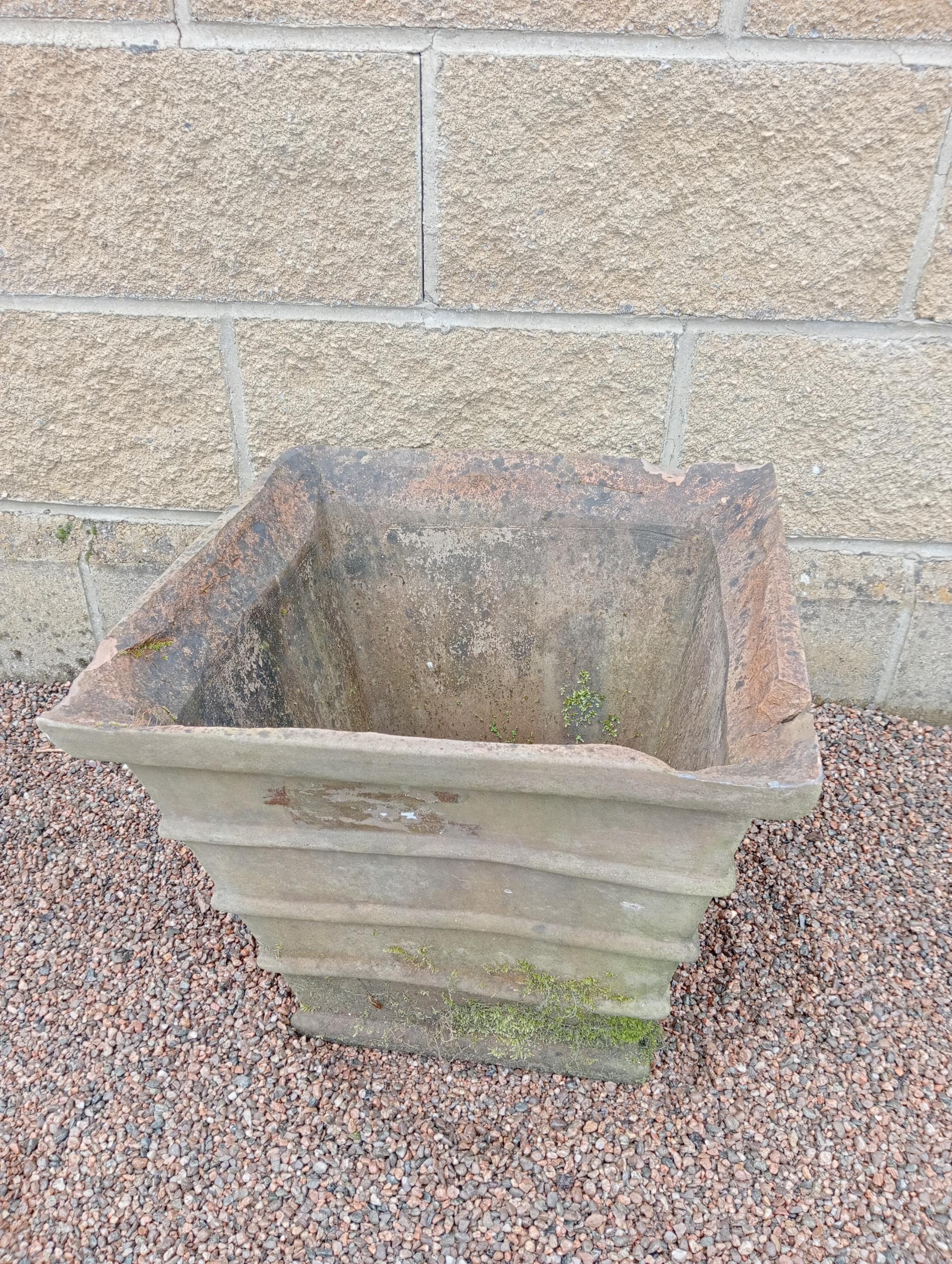 Terracotta square planter {H 45cm x W 40cm x D 40cm }. (NOT AVAILABLE TO VIEW IN PERSON) - Image 2 of 2