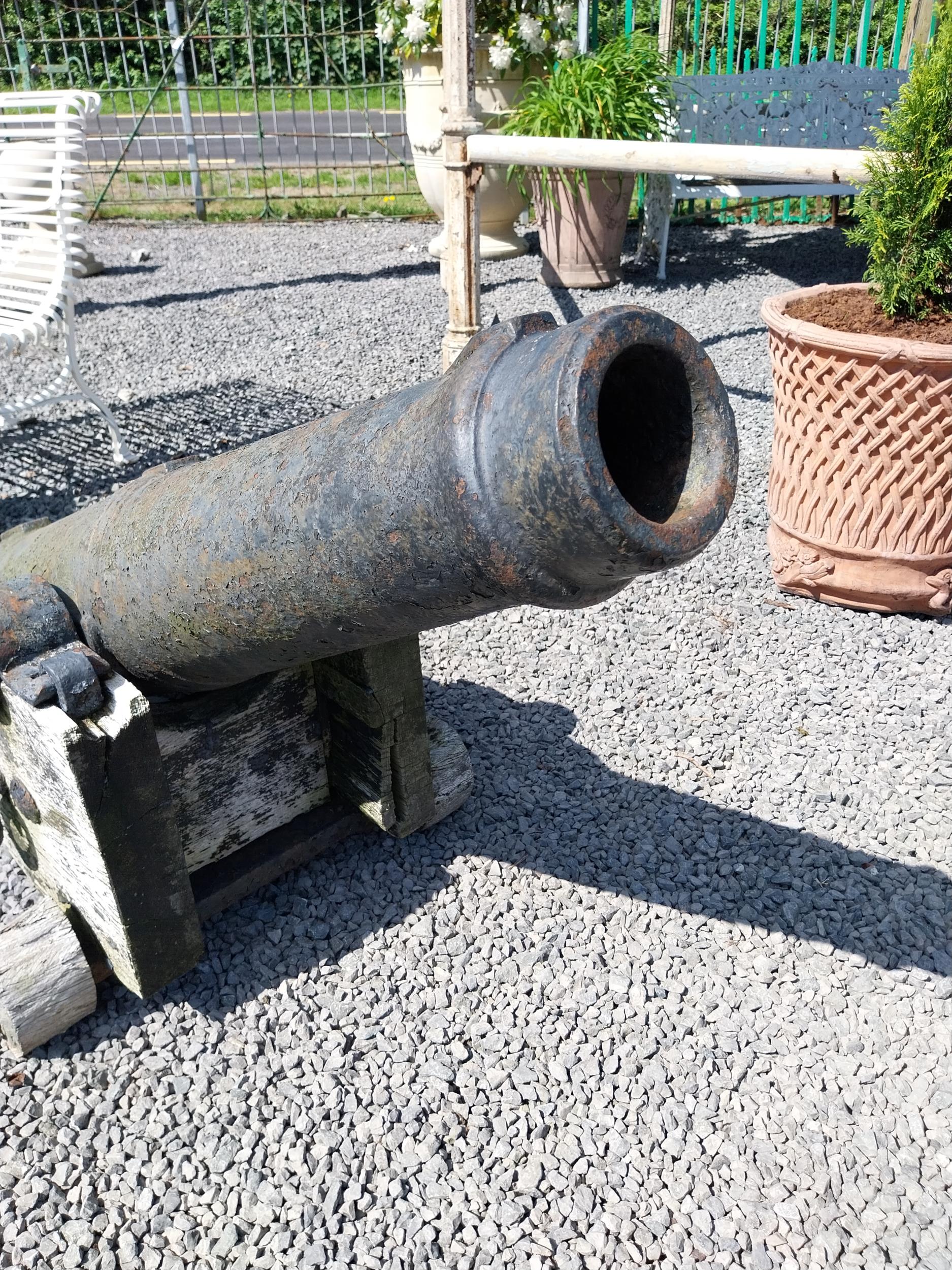 Rare 19th C. deck cannon by Falkirk on original stand {80 cm H x 64 cm W x 124 cm D}. - Image 3 of 6