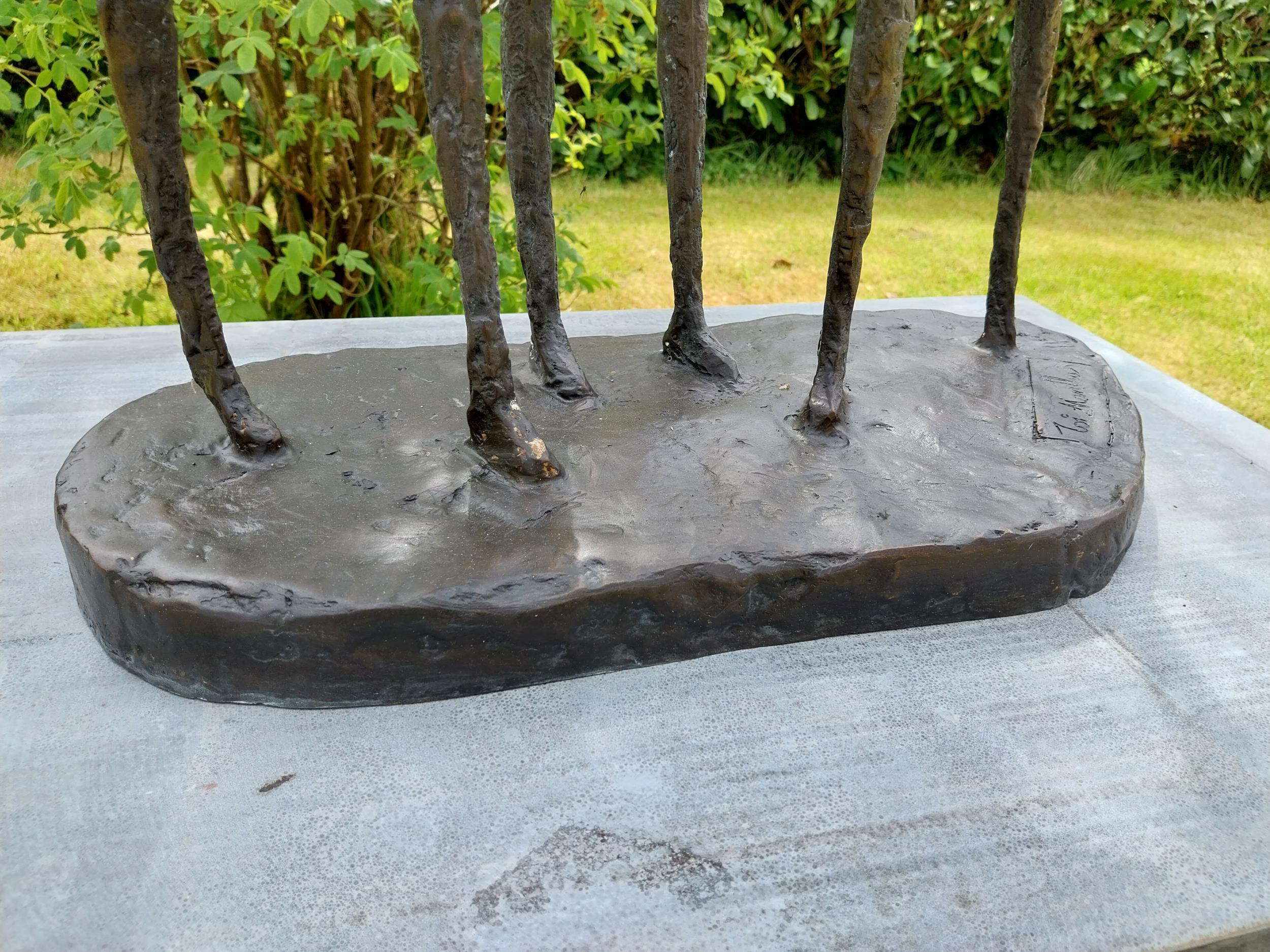 Exceptional quality contemporary bronze sculpture of three embracing Ladies {70 cm H x 62 cm W x - Image 6 of 9