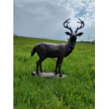 Exceptional quality statue of Stag on craggy rock {92 cm H x 78 cm W x 37 cm D}.