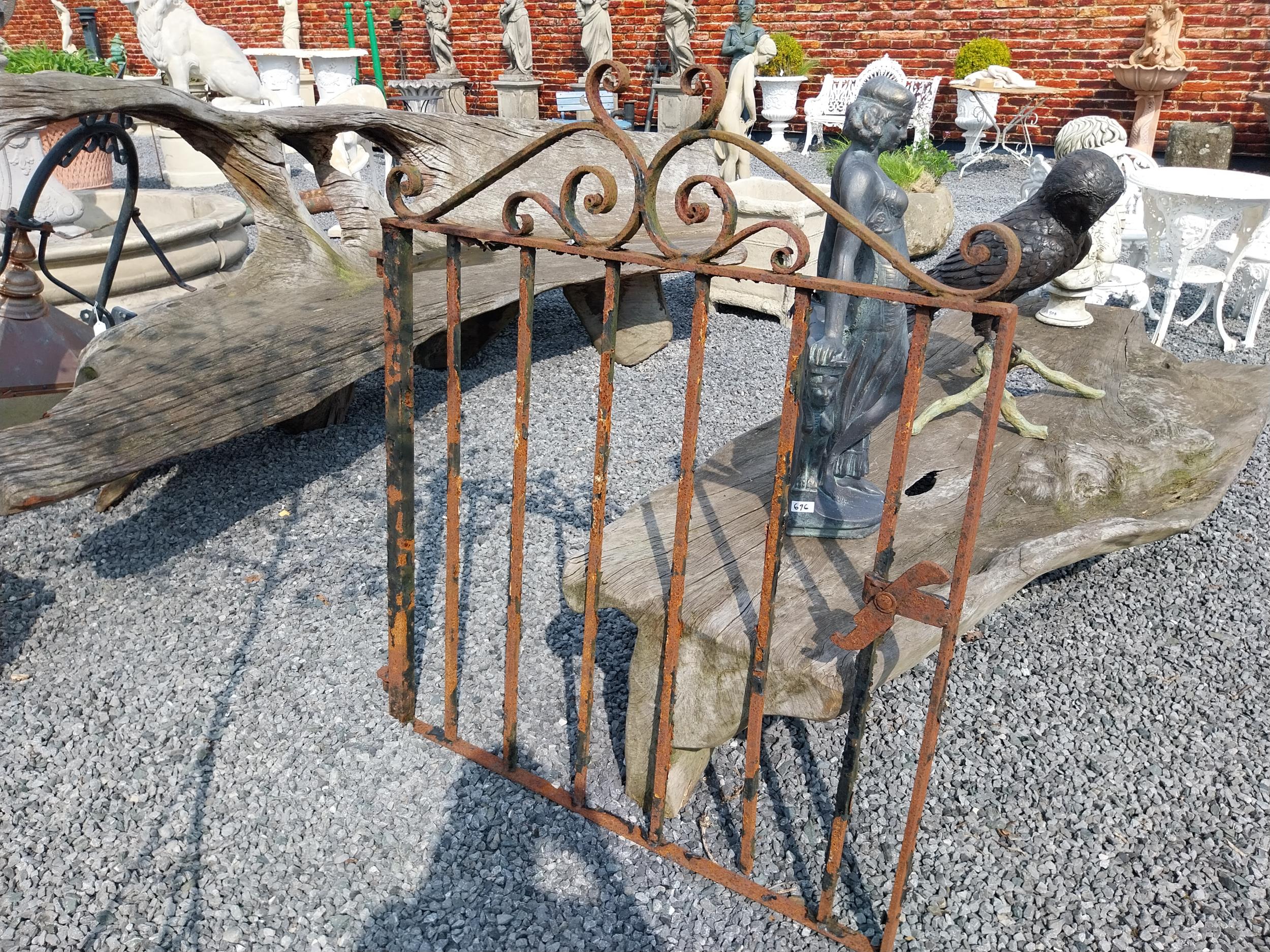 1950s wrought iron garden gate {122 cm H x 106 cm W x 4 cm D}. - Image 3 of 6