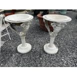 Pair of cast aluminium planters {74cm H x 49cm Dia.}