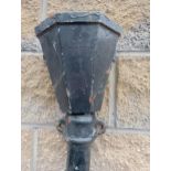 Cast iron hopper {H 34cm x W 22cm x D 18cm }. (NOT AVAILABLE TO VIEW IN PERSON)