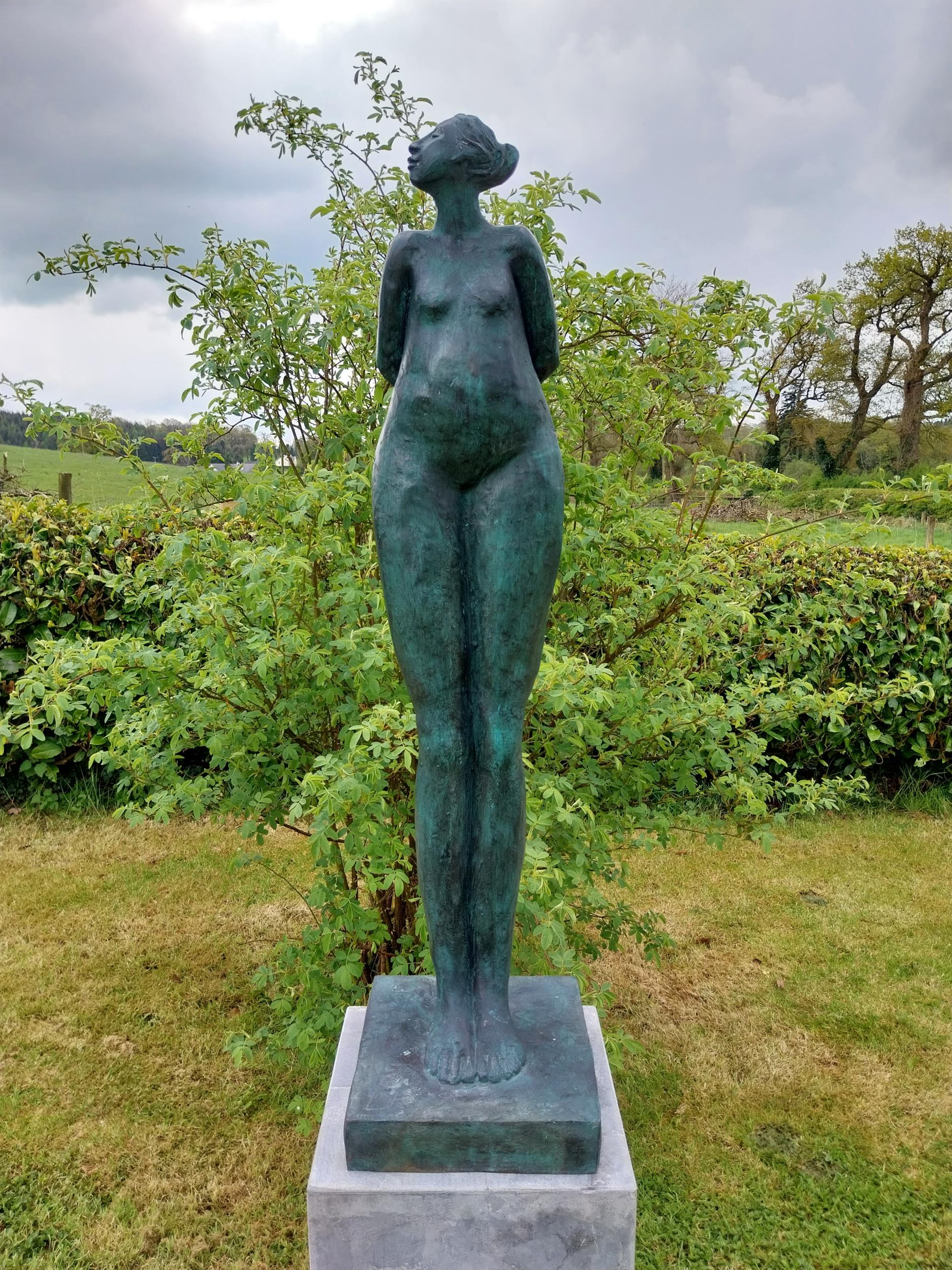 Exceptional quality contemporary bronze sculpture of a Lady with her head turned and arms folded - Image 2 of 12