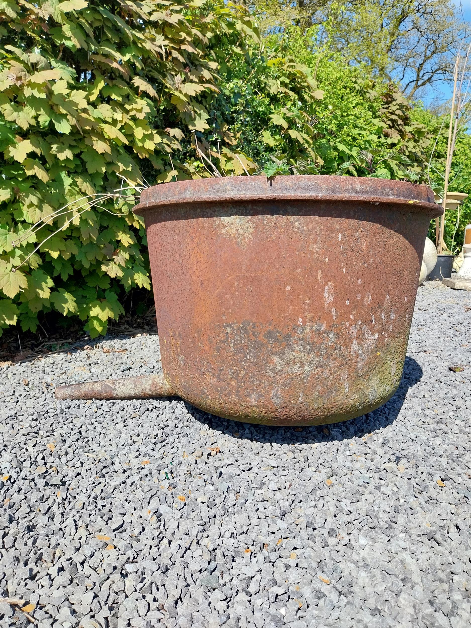 Rare 19th C. cast iron famine pot {93 cm H x 132 cm W x 104 cm D}. - Bild 4 aus 7