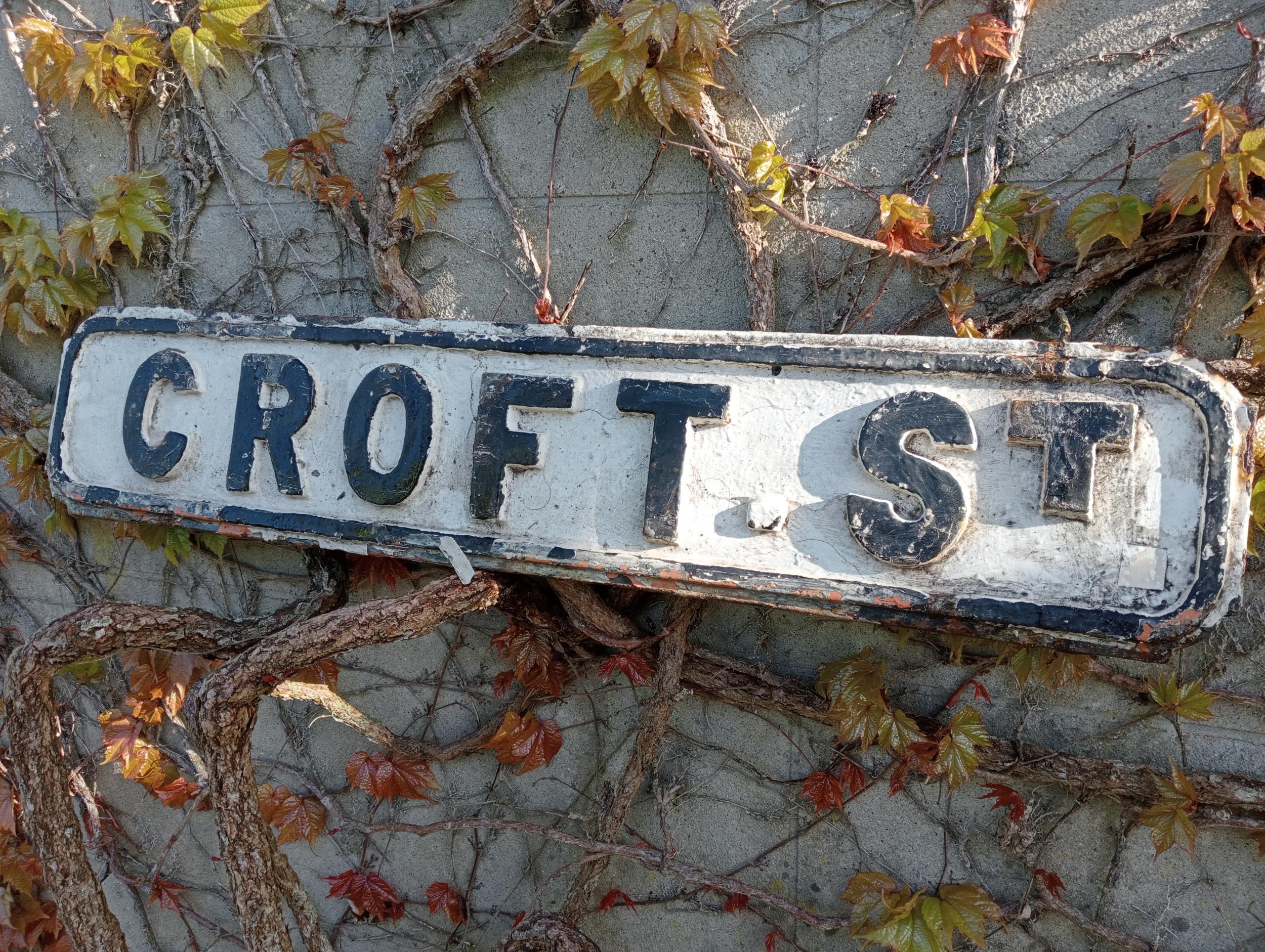 Cast iron Street sign Croft St {H 17cm x W 82cm }. (NOT AVAILABLE TO VIEW IN PERSON) - Image 2 of 2