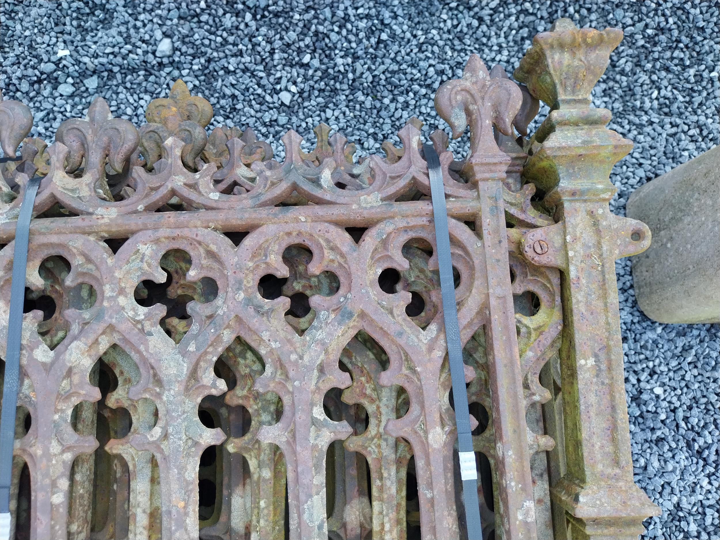 Collection of 19th C. cast iron wall railing. - Image 3 of 4