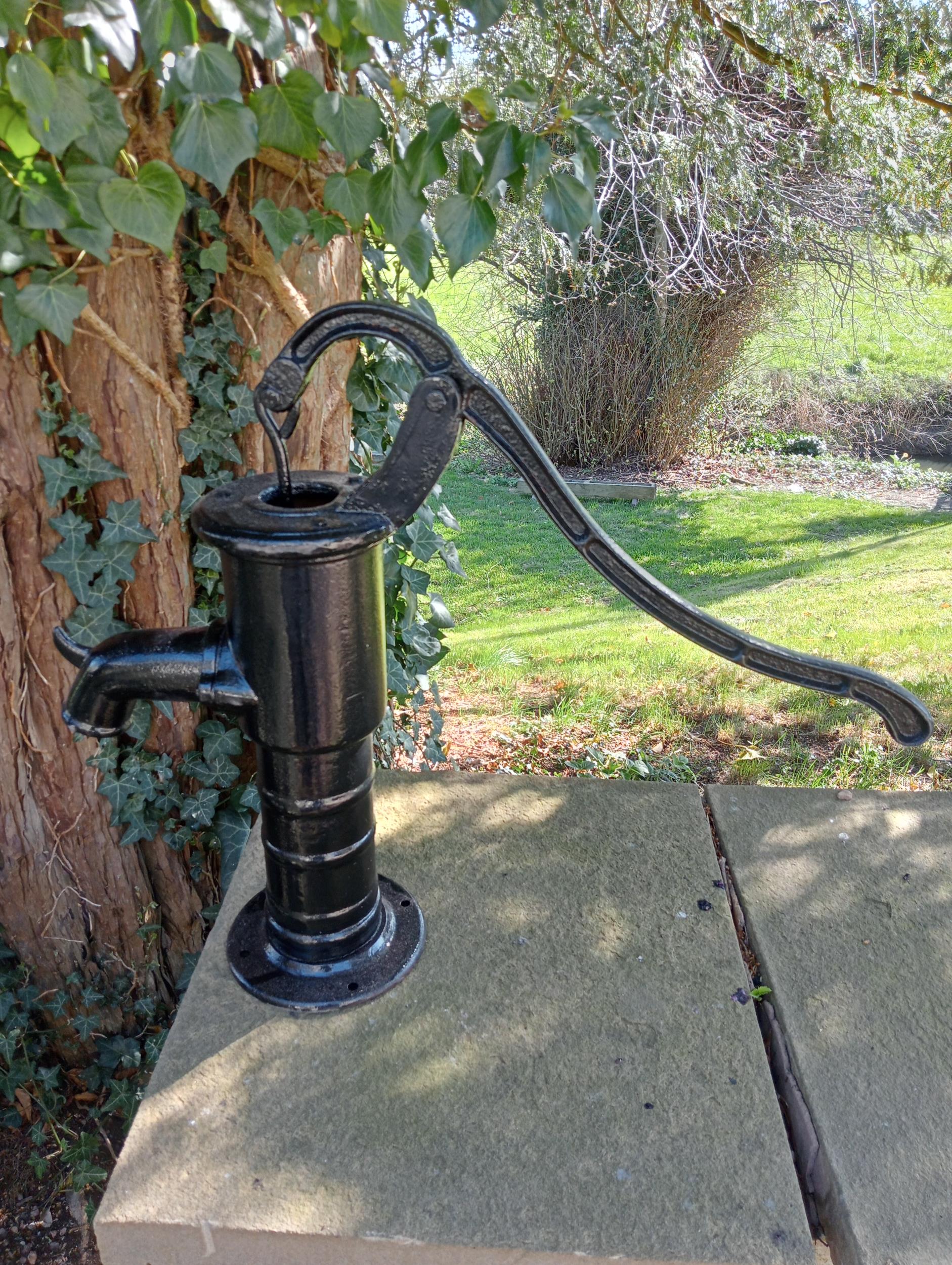 Victorian cast iron cow tail water pump {H 65cm x W 77cm x D 25cm }. (NOT AVAILABLE TO VIEW IN