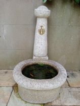 Granite water feature with brass tap {H 80cm x W50cm x D 56cm }. (NOT AVAILABLE TO VIEW IN PERSON)