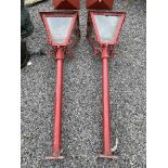 Pair of 1950s cast aluminium wall lamps {153 cm H x 41 cm W x 41 cm D}.