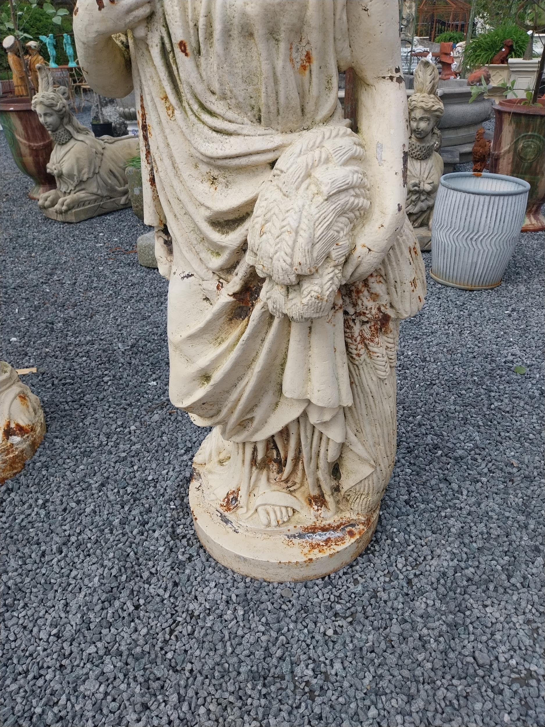 Set of four good quality cast iron Four Seasons statues {Approx. 152 cm H x 70 cm W x 50 cm D}. - Image 9 of 10