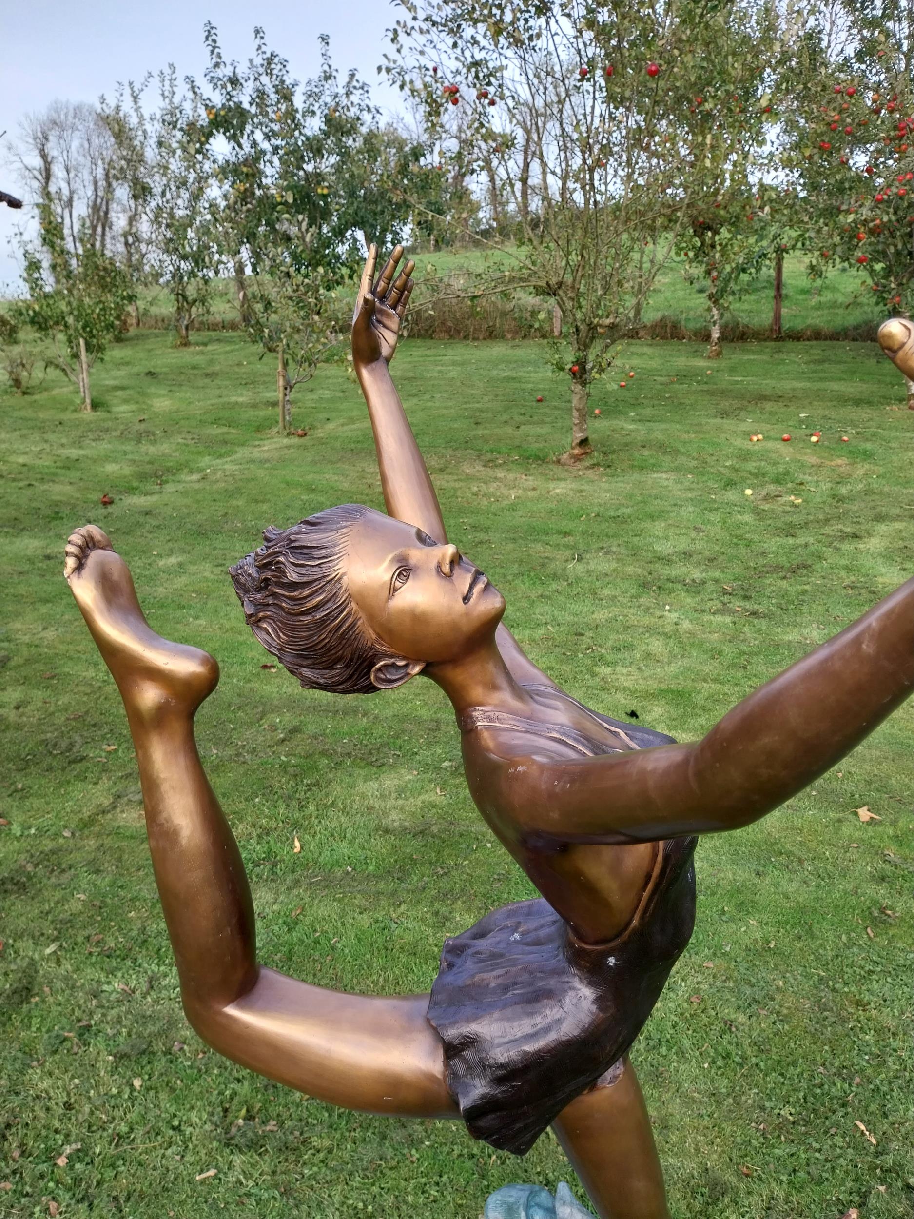 Exceptional quality bronze sculpture of a ballerina in motion {178cm H x 102cm W x 90cm D} - Image 8 of 9