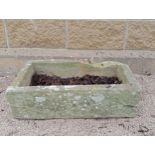 19th C. stone trough {H 22cm x W45cm x D 36cm }. (NOT AVAILABLE TO VIEW IN PERSON)