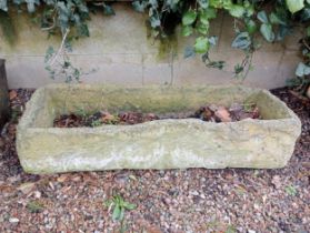 Sandstone trough g{H 20cm x W 90cm x D 30cm }. (NOT AVAILABLE TO VIEW IN PERSON)