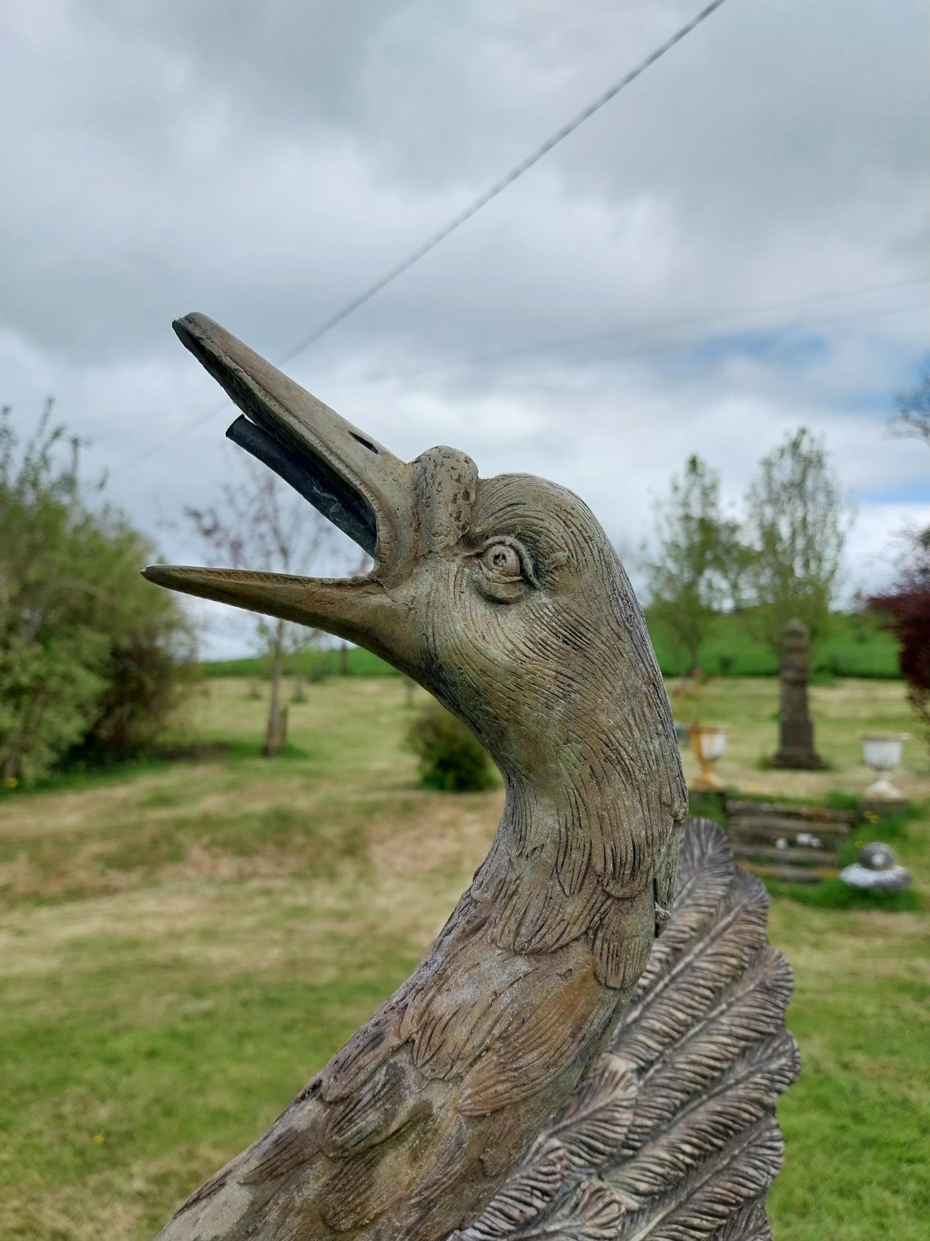 Exceptional quality bronze statue of a Swan water feature {66 cm H x 48 cm W x 38 cm D}. - Bild 6 aus 6