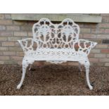 Cast Aluminium two seater garden bench {H 84cm x W 100cm x D 50cm }. (NOT AVAILABLE TO VIEW IN
