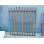 Early 19th C. hand forged wrought iron garden gate with lollipop design {114 cm H x 106 cm W}.