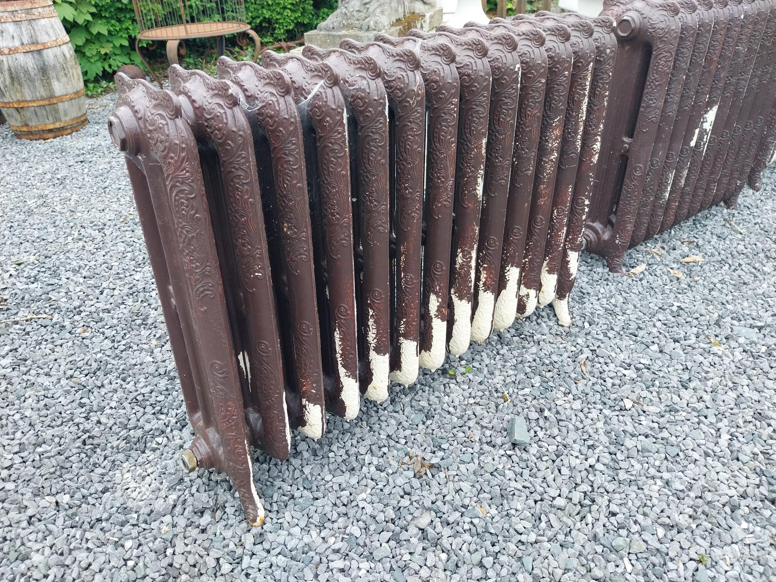 Two decorative cast iron radiators in the Victorian style - taken out working {74 cm H x 108 cm W - Image 3 of 3