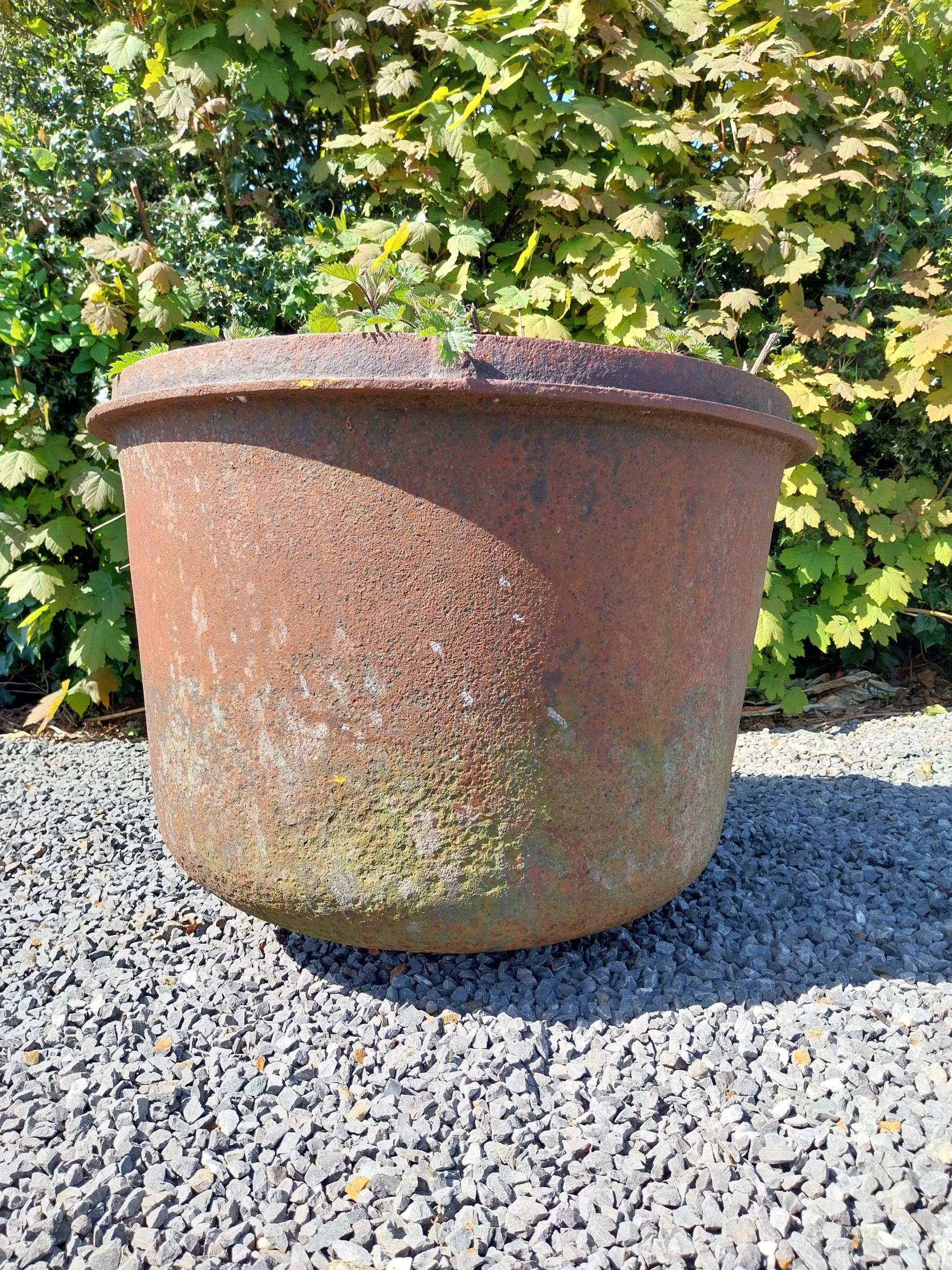 Rare 19th C. cast iron famine pot {93 cm H x 132 cm W x 104 cm D}. - Image 2 of 7